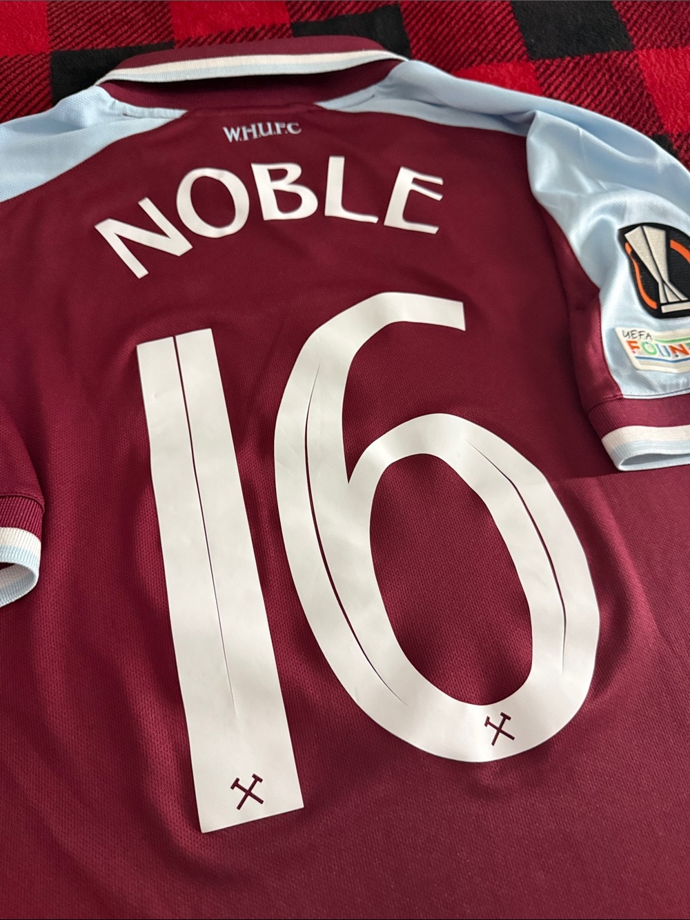 RARE West Ham United #16 Mark Noble UEFA Conference League Home Umbro Jersey - Picture 8 of 8